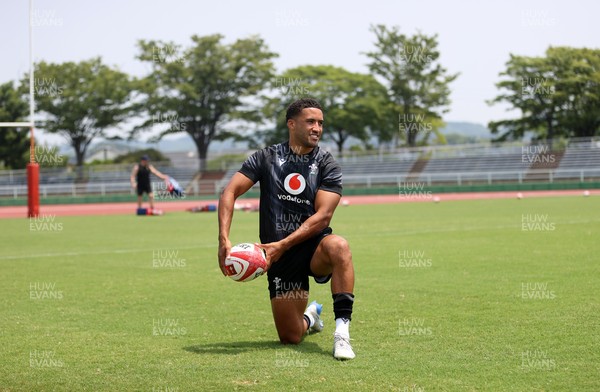 010725 - Wales Rugby Training on Tuesday in Kitakyushu in the week leading up to their first test against Japan - Keelan Giles during training
