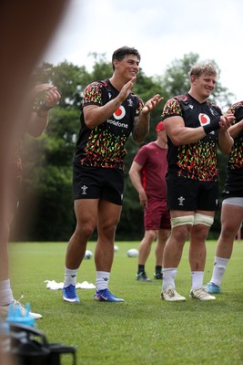 010726 - Wales Rugby Training ahead of the first Nations Championship game against Fiji - Louis Rees-Zammit during training