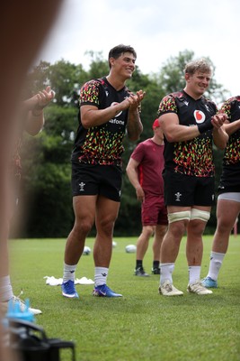 010726 - Wales Rugby Training ahead of the first Nations Championship game against Fiji - Louis Rees-Zammit during training