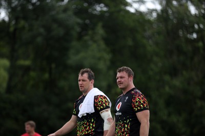 010726 - Wales Rugby Training ahead of the first Nations Championship game against Fiji - Ryan Elias and Dewi Lake during training