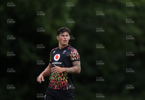 010726 - Wales Rugby Training ahead of the first Nations Championship game against Fiji - Louis Rees-Zammit during training