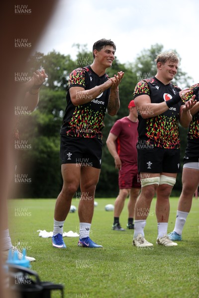 010726 - Wales Rugby Training ahead of the first Nations Championship game against Fiji - Louis Rees-Zammit during training