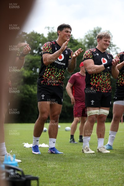 010726 - Wales Rugby Training ahead of the first Nations Championship game against Fiji - Louis Rees-Zammit during training