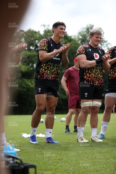 010726 - Wales Rugby Training ahead of the first Nations Championship game against Fiji - Louis Rees-Zammit during training