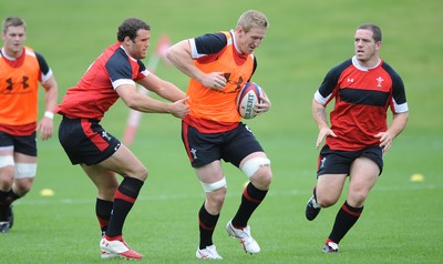 01.08.11 - Wales Rugby Training - Bradley Davies during training. 