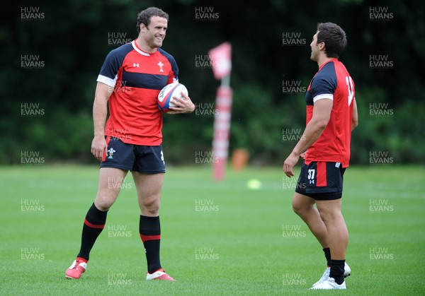 01.08.11 - Wales Rugby Training - Jamie Roberts and Gavin Henson during training. 