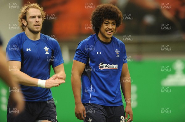 01.11.10 - Wales Rugby Training - Toby Faletau in action during training. 