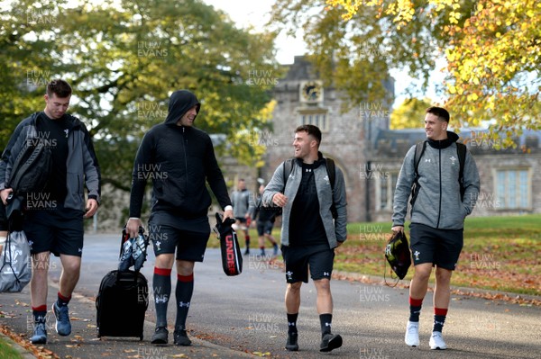 011118 - Wales Rugby Training - Adam Beard, Alun Wyn Jones, Luke Morgan and Owen Watkin during training