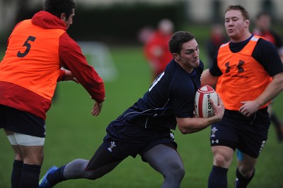 01.12.11 - Wales Rugby Training - George North during training. 