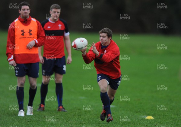 01.12.11 - Wales Rugby Training - Leigh Halfpenny during training. 