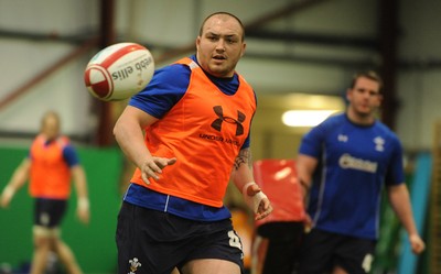 02.02.11 - Wales Rugby Training - Craig Mitchell during training. 