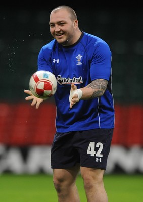02.02.11 - Wales Rugby Training - Craig Mitchell during training. 