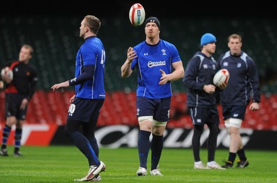 02.02.11 - Wales Rugby Training - Andy Powell during training. 