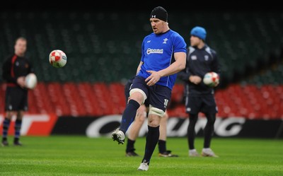 02.02.11 - Wales Rugby Training - Andy Powell during training. 