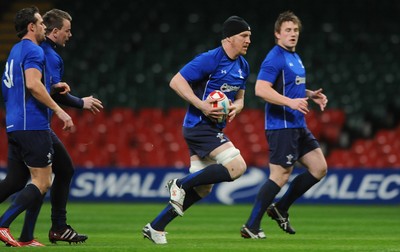 02.02.11 - Wales Rugby Training - Andy Powell during training. 