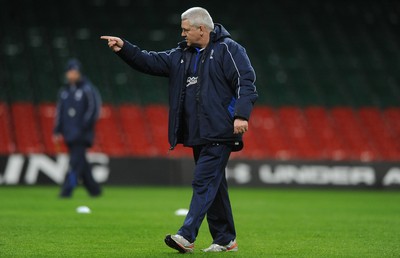 02.02.11 - Wales Rugby Training - Head coach Warren Gatland during training. 