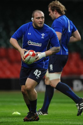02.02.11 - Wales Rugby Training - Craig Mitchell during training. 