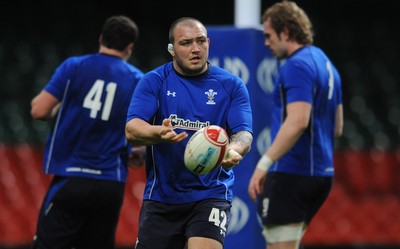 02.02.11 - Wales Rugby Training - Craig Mitchell during training. 