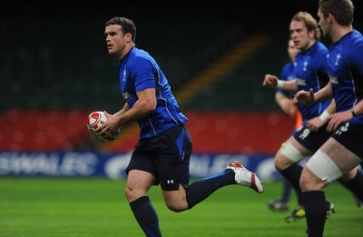 02.02.11 - Wales Rugby Training - Jamie Roberts during training. 