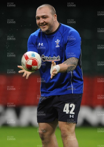 02.02.11 - Wales Rugby Training - Craig Mitchell during training. 