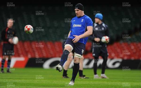 02.02.11 - Wales Rugby Training - Andy Powell during training. 