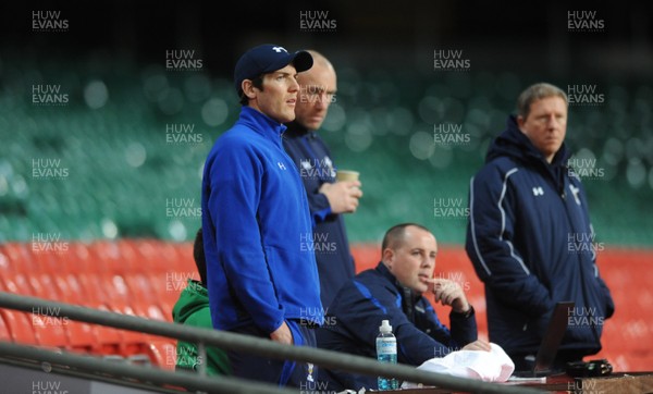 02.02.11 - Wales Rugby Training - James Hook looks on during training. 