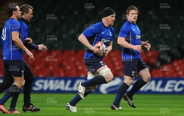 02.02.11 - Wales Rugby Training - Andy Powell during training. 