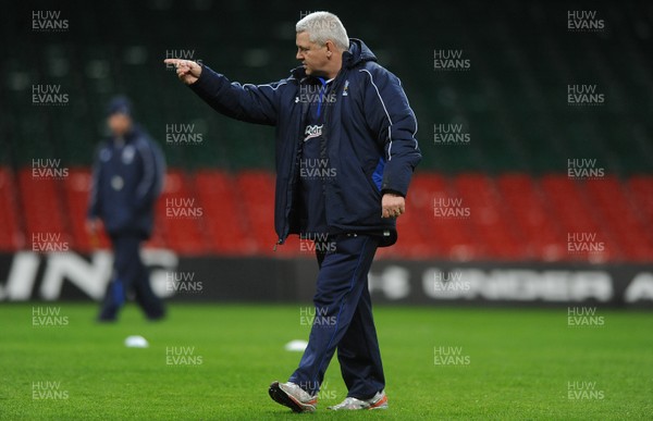 02.02.11 - Wales Rugby Training - Head coach Warren Gatland during training. 