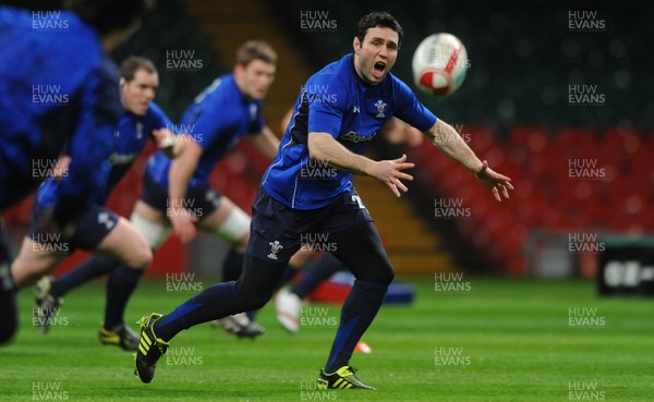 02.02.11 - Wales Rugby Training - Stephen Jones during training. 
