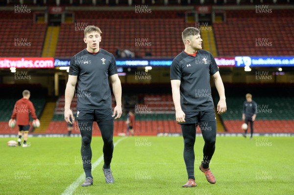 020218 - Wales Rugby Training - Josh Adams and Steff Evans during training