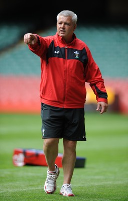 02.08.11 - Wales Rugby Training - Head coach Warren Gatland during training. 