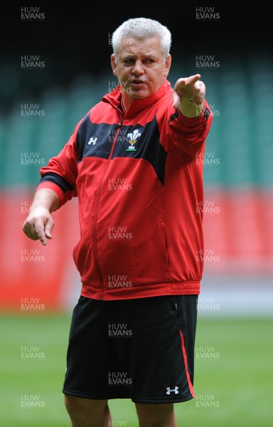 02.08.11 - Wales Rugby Training - Head coach Warren Gatland during training. 