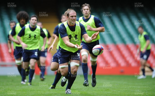 02.08.11 - Wales Rugby Training - Alun Wyn Jones during training. 