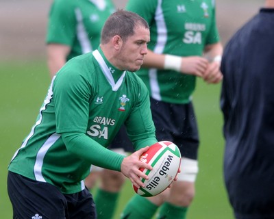 02.11.09 - Wales Rugby Training Paul James takes part in a training session ahead of his sides match against the New Zealand All Blacks on Saturday 