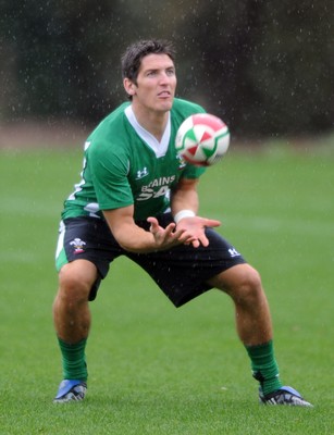 02.11.09 - Wales Rugby Training James Hook takes part in a training session ahead of his sides match against the New Zealand All Blacks on Saturday 