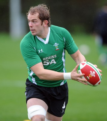 02.11.09 - Wales Rugby Training Alun Wyn Jones takes part in a training session ahead of his sides match against the New Zealand All Blacks on Saturday 