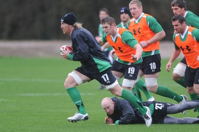 02.11.09 - Wales Rugby Training Andy Powell in action during training. 