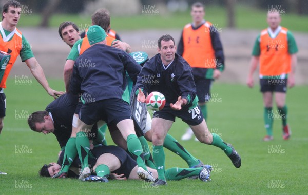 02.11.09 - Wales Rugby Training Garth Cooper in action during training. 