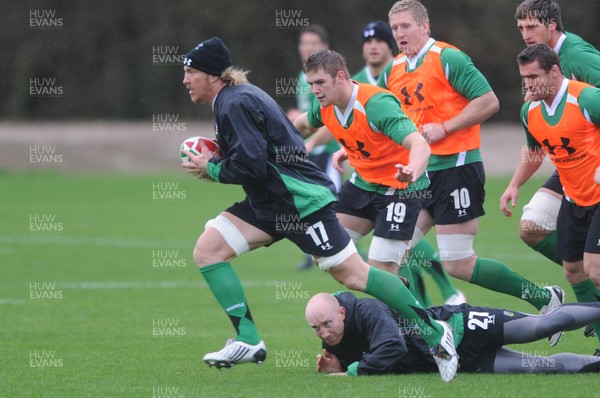 02.11.09 - Wales Rugby Training Andy Powell in action during training. 