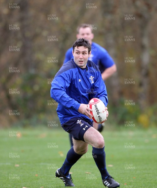 02.11.10. Wales Rugby Training... Stephen Jones in the centre of things.. 