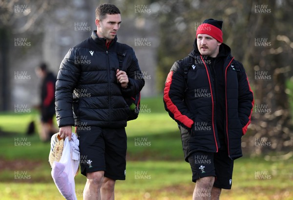 021220 - Wales Rugby Training - George North and Dillon Lewis during training