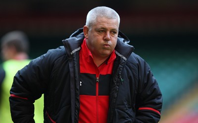 03.02.12 - Wales Rugby Training - Head coach Warren Gatland during training. 