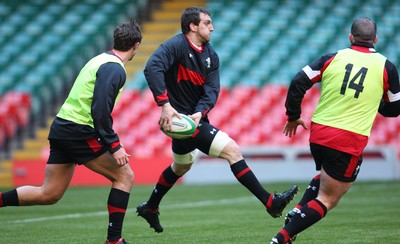 03.02.12 - Wales Rugby Training - Sam Warburton during training. 