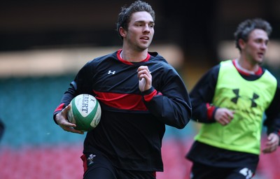 03.02.12 - Wales Rugby Training - George North during training. 