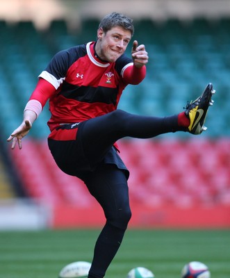 03.02.12 - Wales Rugby Training - Rhys Priestland during training 