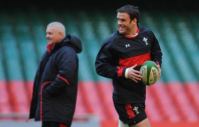 03.02.12 - Wales Rugby Training - Jamie Roberts during training. 