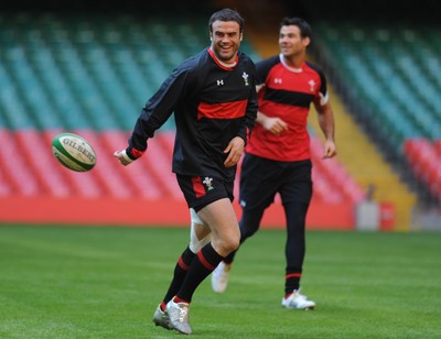 03.02.12 - Wales Rugby Training - Jamie Roberts during training. 