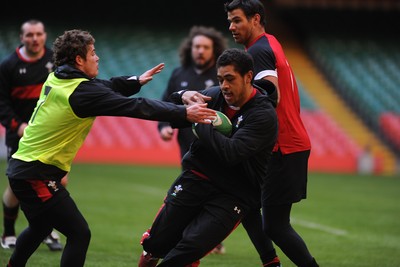 03.02.12 - Wales Rugby Training - Toby Faletau during training. 