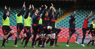 03.02.12 - Wales Rugby Training - Sam Warburton during training. 