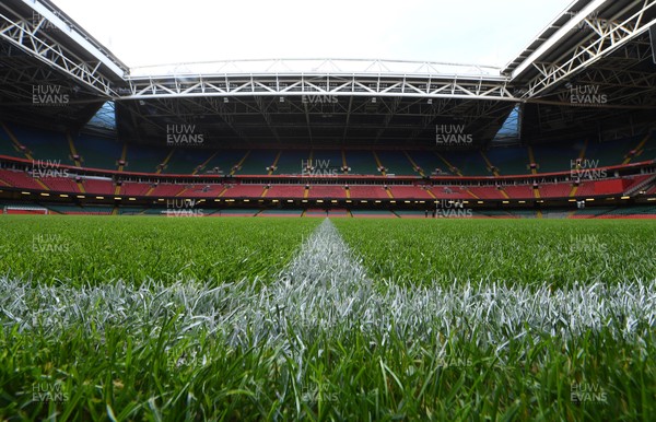 030221 - Wales Rugby Training - A general view of the new pitch at Principality Stadium